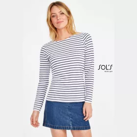 SOL'S MARINE WOMEN - HOSSZÚ UJJÚ CSÍKOS PÓLÓ