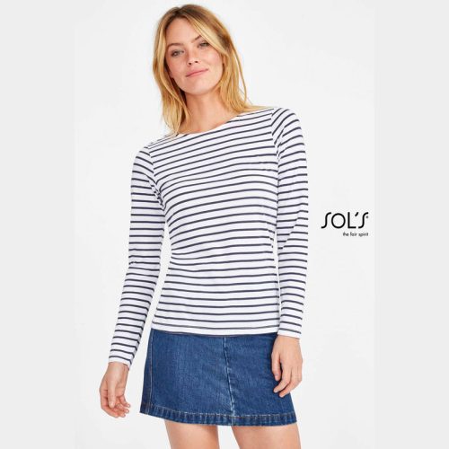SOL'S MARINE WOMEN - HOSSZÚ UJJÚ CSÍKOS PÓLÓ